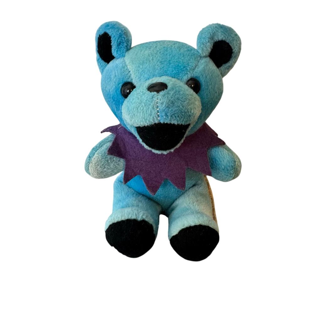 Vintage Liquid Blue Grateful Dead Teddy Bear Plush Bean Bag 90s Blue Collectible